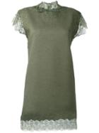 Ermanno Scervino Lace Detailing Dress, Women's, Size: 38, Green, Linen/flax/cashmere/wool/polyamide