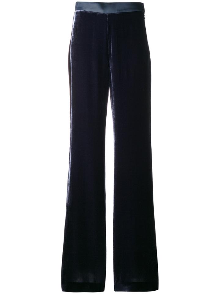 Mantu Flared Textured Trousers - Blue