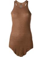 Rick Owens Curved Hem Tank Top, Women's, Size: 40, Brown, Cotton