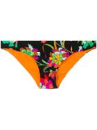 La Doublej Floral Print Hip Briefs - Black