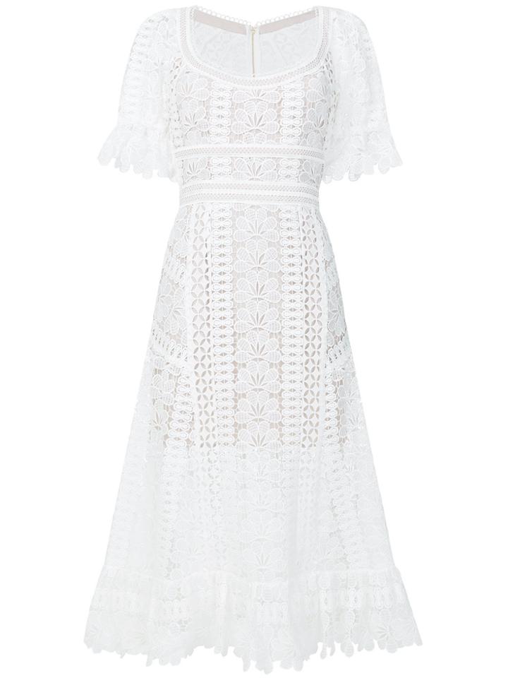 Self-portrait Lace Floral Dress - White