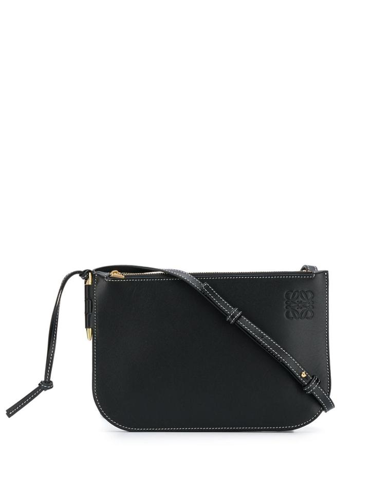 Loewe Embossed Logo Shoulder Bag - Black