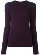 Sacai Contrast Shoulder Jumper, Women's, Size: 3, Pink/purple, Nylon/wool