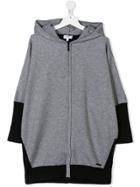 Dkny Kids Two-tone Mid-length Hoodie - Grey