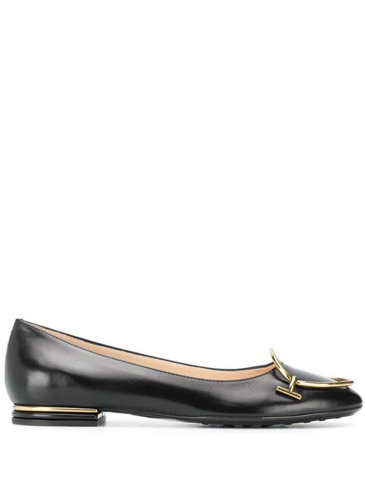 Tod's Metal Detailed Ballerinas - Black