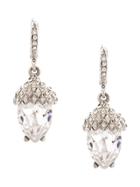 Oscar De La Renta Runway Pave Acorn Drop Earrings - Silver