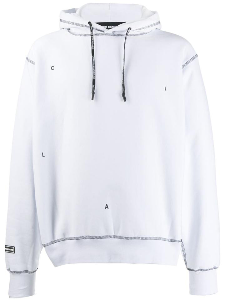 United Standard Long-sleeve Drawstring Hoodie - White