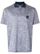 Versace Patterned Polo Shirt, Men's, Size: Small, Blue, Cotton