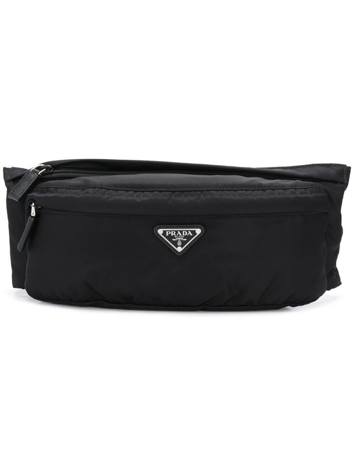 Prada Logo Patch Belt Bag - Black
