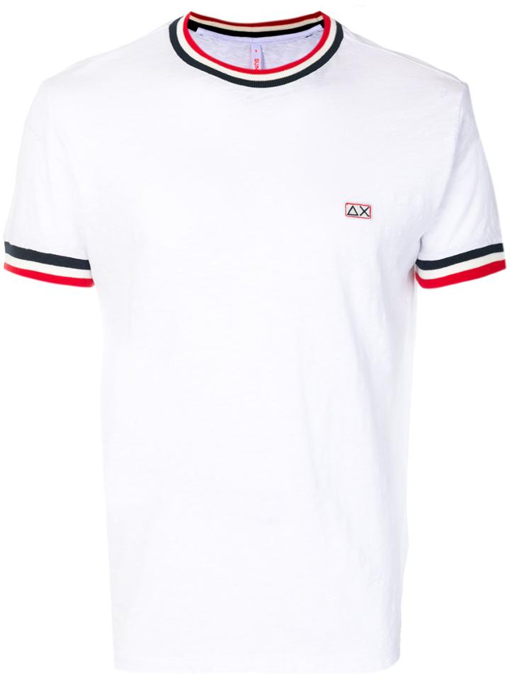 Sun 68 Contrast Trim T-shirt - White