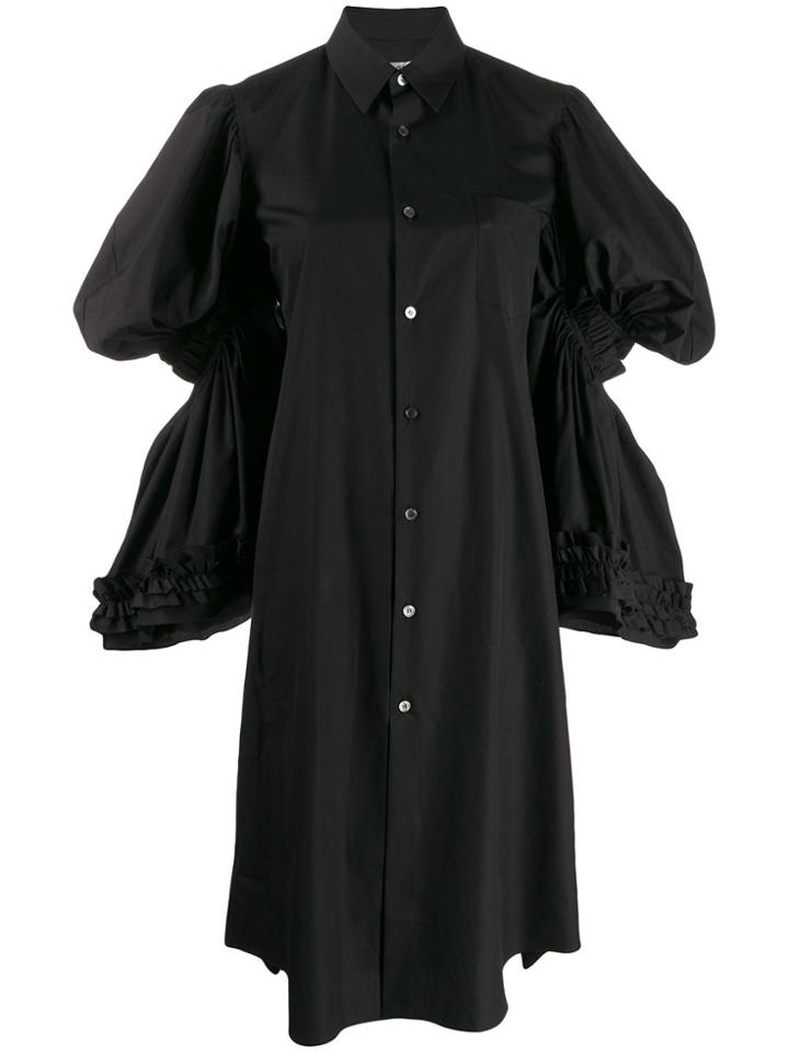 Comme Des Garçons Tiered-sleeve Shirt Dress - Black