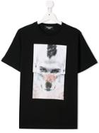 Neil Barrett Kids Teen Man-wolf Print T-shirt - Black