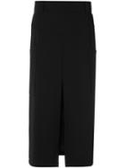 Olympiah - Straight Fit Midi Skirt - Women - Polyester/spandex/elastane - 42, Black, Polyester/spandex/elastane