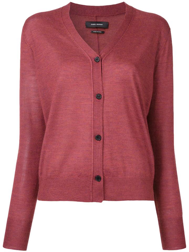 V-neck Cardigan - Women - Silk/cashmere - 40, Red, Silk/cashmere, Isabel Marant