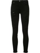 Ripped Skinny Jeans, Women's, Size: 25, Black, Cotton/modal/polyester/spandex/elastane, 7 For All Mankind