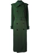 Acne Studios - Longline Trench Coat - Women - Triacetate/viscose - 38, Women's, Green, Triacetate/viscose