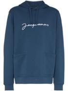 Jacquemus Logo Cotton Hoodie - Blue