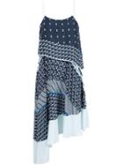 Jonathan Simkhai Multi Print Asymmetric Dress, Women's, Size: Small, Blue, Silk