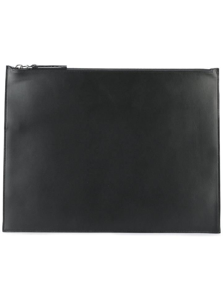 Maison Margiela - Slimline Zip Clutch - Women - Leather - One Size, Black, Leather