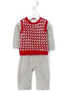 Cashmirino - Woven Knitted Romper - Kids - Cashmere - 9 Mth, Infant Boy's, Grey
