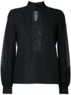 Vilshenko Lace Panel Shirt, Women's, Size: 8, Black, Cotton