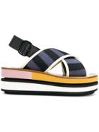 Marni Sling Back Wedge Sandals - Multicolour