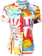 Moschino Mixed Print Shirt, Women's, Size: 42, Silk/cotton