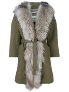 Ava Adore Fur Trimmed Coat - Green