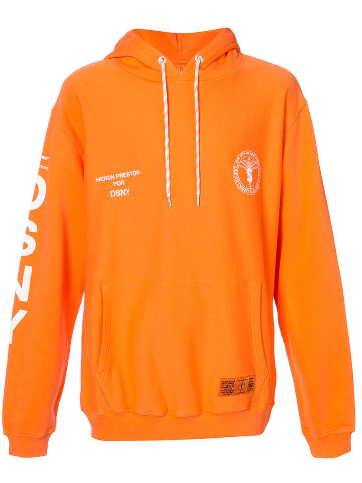 Heron Preston - Printed Hoodie - Men - Cotton - Xs, Yellow/orange, Cotton