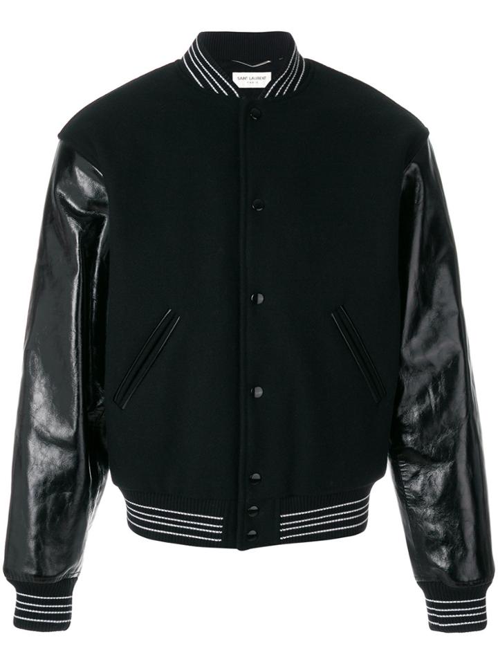 Saint Laurent Teddy Bomber Jacket - Black