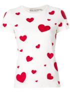 Alice+olivia Heart Embroidered T-shirt - White