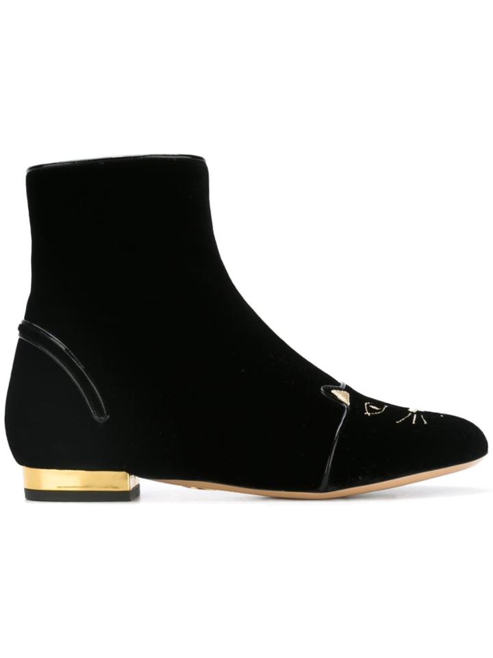 Charlotte Olympia 'puss In Boots' Ankle Boots - Black