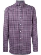 Borrelli Spread Collar Plaid Shirt, Men's, Size: 42, Red, Cotton