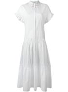 Vivetta Ruffled Midi Shirt Dress, Women's, Size: 40, White, Cotton