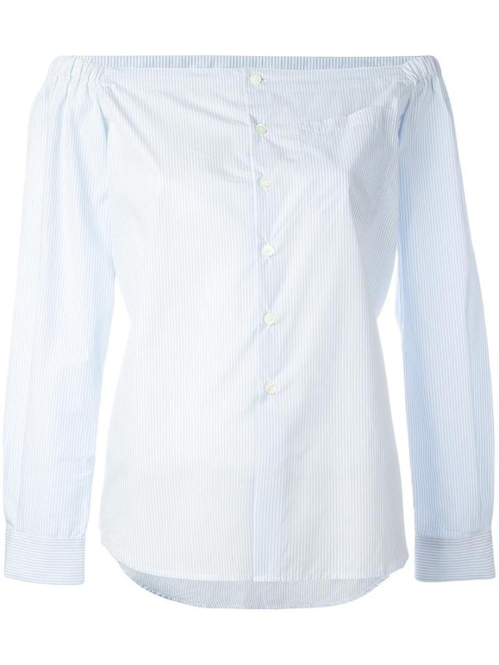 Diesel Black Gold Off-shoulder Shirt, Women's, Size: 40, Blue, Cotton