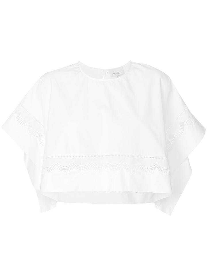 3.1 Phillip Lim Flared Cropped Top - White