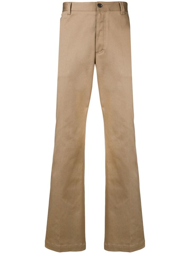 Versace High Waisted Wide Leg Trousers - Neutrals