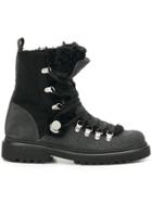 Moncler Glitter Shearling Lined Hiking Boots - Black