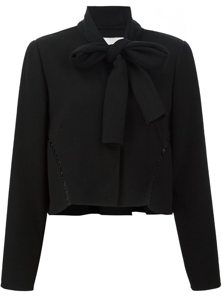Carolina Herrera Tie Neck Cropped Jacket