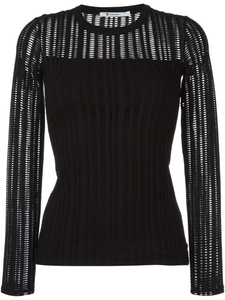 T By Alexander Wang Perforated Longsleeved Top