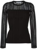 T By Alexander Wang Perforated Longsleeved Top