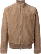 Corneliani Zipped Jacket, Men's, Size: 50, Brown, Leather/cotton/polyester