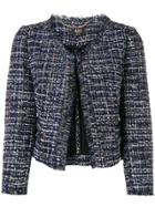 Liu Jo Cropped Tweed Jacket - Blue
