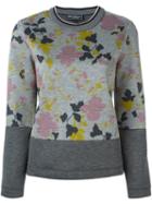 Salvatore Ferragamo Floral Print Sweatshirt, Women's, Size: Small, Grey, Viscose