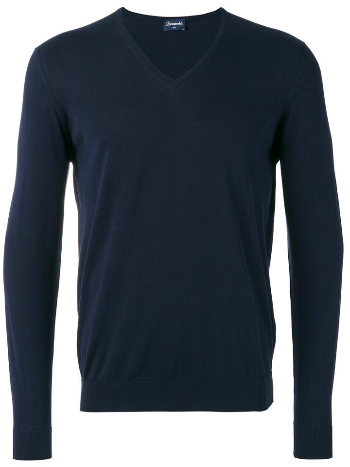 Drumohr - V-neck Jumper - Men - Cotton - 52, Blue, Cotton
