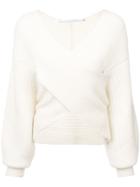 Rosetta Getty Long-sleeve Ribbed Sweater - White
