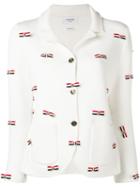 Thom Browne Bow Embroidery Merino Sport Coat - White