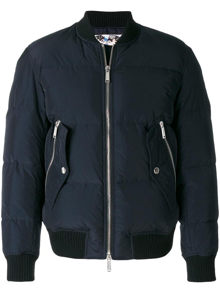 Dsquared2 Front Zipped Bomber Jacket - Blue