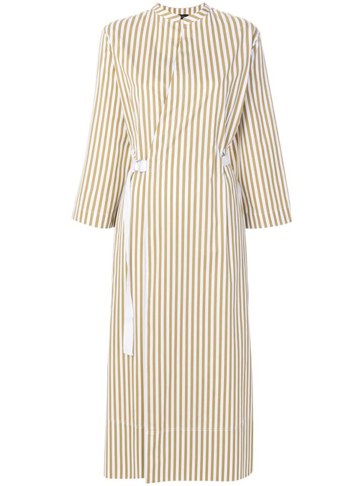 Joseph Striped Wrap Dress - Nude & Neutrals