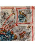 Alexander Mcqueen Legendary Creature Scarf, Men's, White, Silk/modal